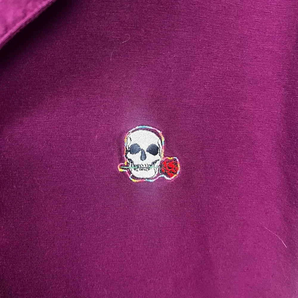 Robert Graham Men's Classic Fit Lucifer Logo Purple Knit Polo Shirt- Size Medium - Picture 5 of 7